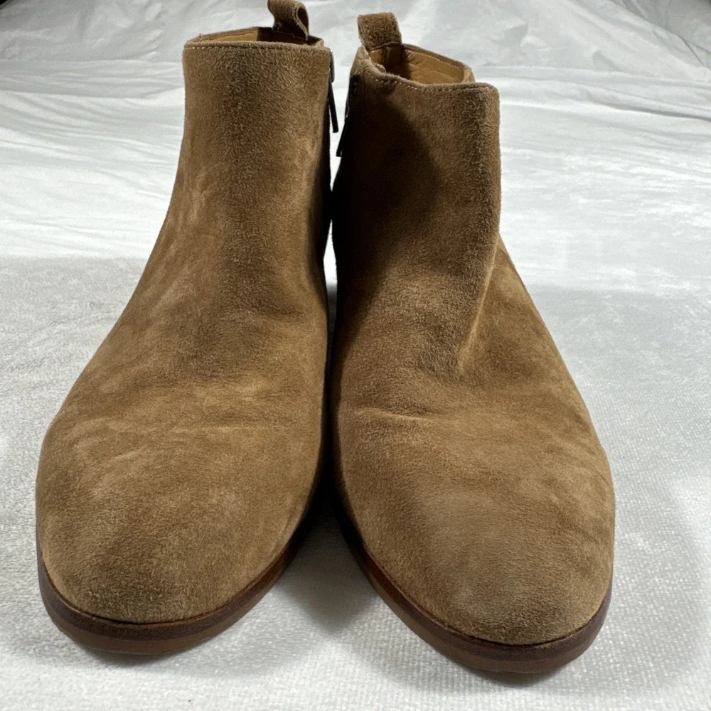 J Crew Size 8.5 Boots Booties Sawyer Suede Leather Brown Ankle‎ Block Heel C9868